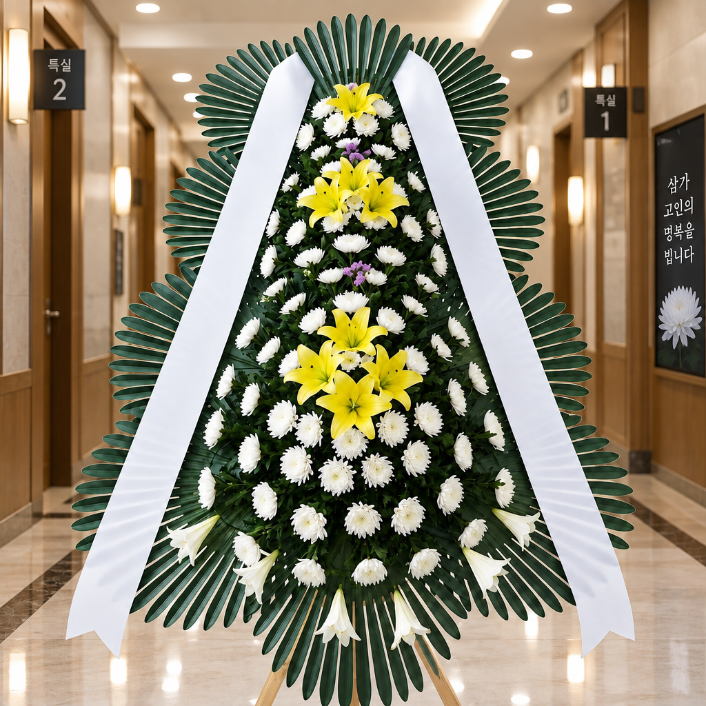 근조 3단 화환 고급 상품 이미지