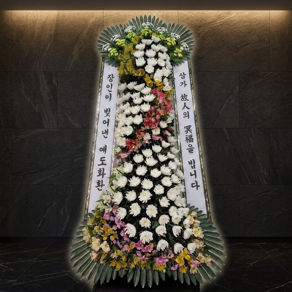 명품 근조화환 원형 30만원 상품 이미지