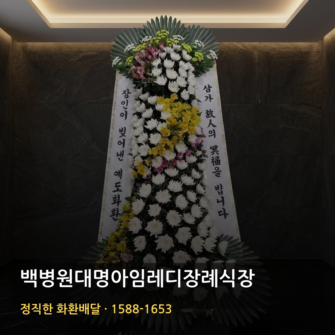 백병원대명아임레디장례식장 근조화환 배달 | 일반화환 가격 | 고급화환 배송확인 썸네일